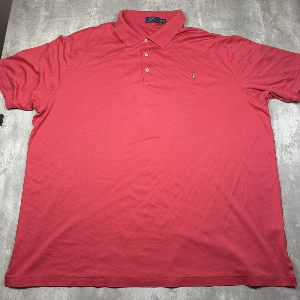Polo Ralph Lauren Polo Shirt Men's 4XLT Red Flesh Pony Golf Performance